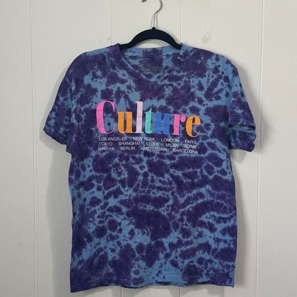 Bowery Supply CO World Cities Culture Tie Dye Graphic T-Shirt Medium - Picture 1 of 3